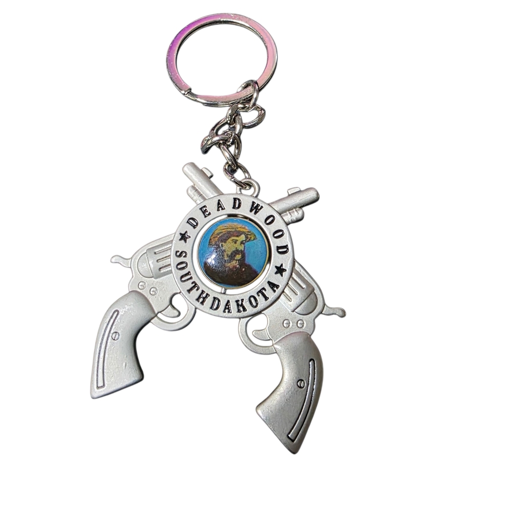Silver Deadwood South Dakota Keychain
